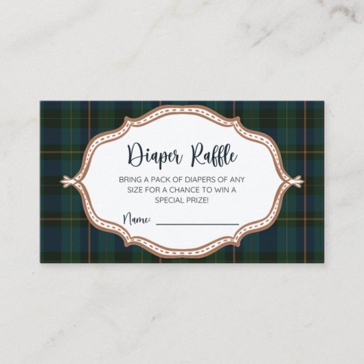 ラルフローレンインスパイア赤ん坊シャワーおむつラッフル アドバイスカード (正面)