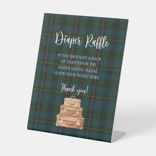 ラルフローレンインスパイア赤ん坊シャワーおむつラッフル 台座サイン (正面)