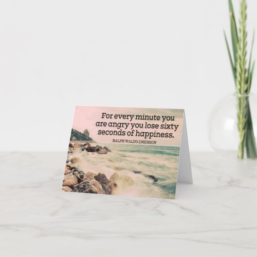 ラルフ・ウォルド・エマーソン  inspirational 名言 幸福 サンキューカード (正面)