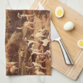 ラルフ・ラムトンと彼のハウンズby James Ward キッチンタオル (四つ折り)