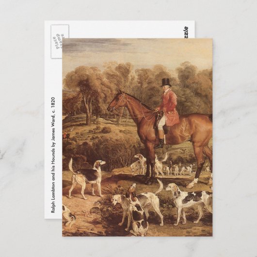 ラルフ・ラムトンと彼のハウンズby James Ward ポストカード (正面/裏面)