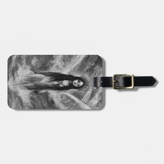 ラルーナダークエンジェルフェアリー女性ゴシックファンタジーアート ラゲッジタグ (正面横)