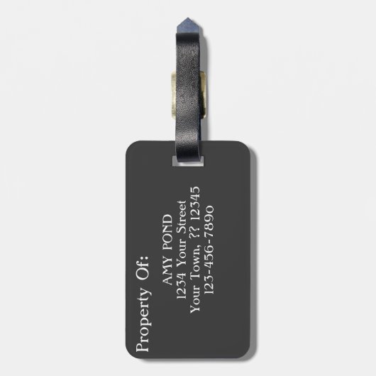 ラルーナダークエンジェルフェアリー女性ゴシックファンタジーアート ラゲッジタグ (裏面縦)