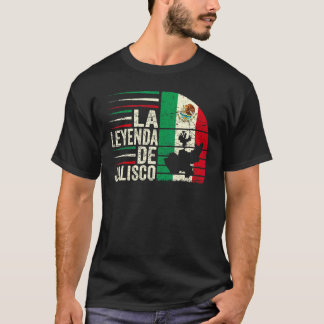 ラレイエンダデジャリスコの地図メキシコ国旗のヴィンテージ Tシャツ