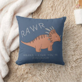 ラワーとは恐竜の少年たちのブルーであなたを愛している クッション (ブランケット)