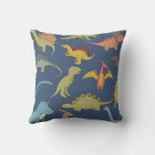 ラワーとは恐竜の少年たちのブルーであなたを愛している クッション (裏面)