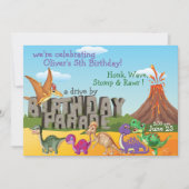 ラワーディノドライブバイハッピーバースデーパレード招待状 招待状 (正面)