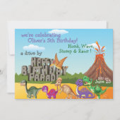 ラワーディノドライブバイハッピーバースデーパレード招待状 招待状 (正面)