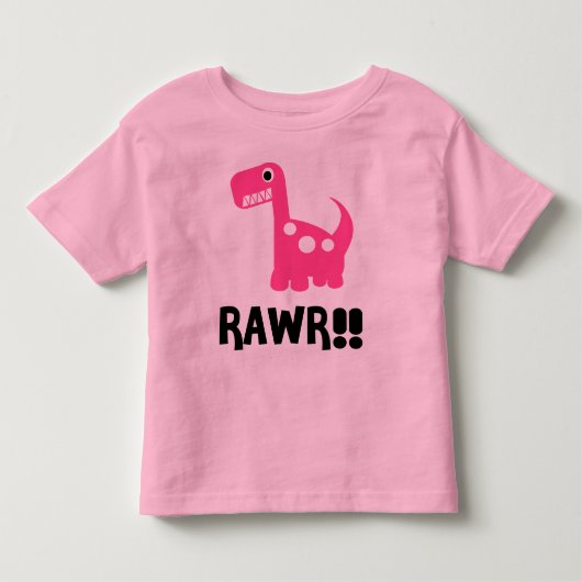 ラワーディノピンク トドラーTシャツ (正面)