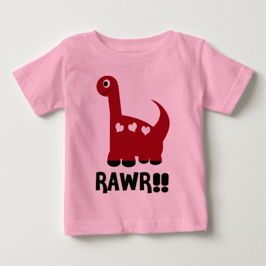 ラワーディノレッド ベビーTシャツ (正面)