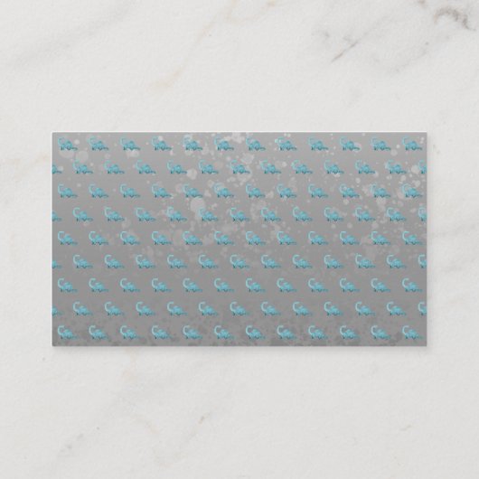 ラワーブルー恐竜の男の子の赤ちゃんシャワーおむつラッフル エンクロージャーカード (裏面)
