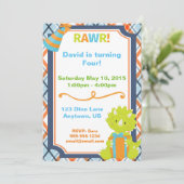 ラワー!ディノパーティー誕生日招待状 招待状 (スタンド正面)