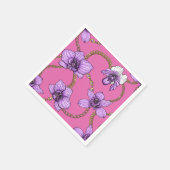 ランとチェーン、バイオレットとピンク スタンダードカクテルナプキン (角)