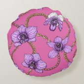 ランとチェーン、バイオレットとピンク ラウンドクッション (裏面)