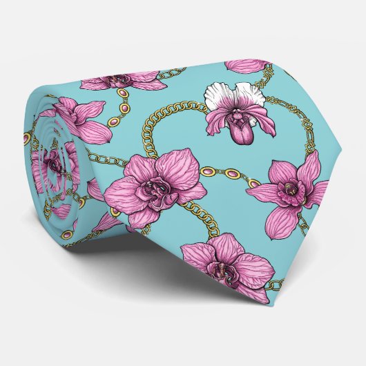 ランとチェーン、ピンクとブルー ネクタイ (ロール)