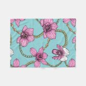 ランとチェーン、ピンクとブルー フリースブランケット (正面(横))