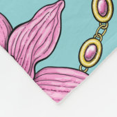 ランとチェーン、ピンクとブルー フリースブランケット (角)