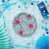 ランとチェーン、ピンクとブルー ペーパープレート (パーティー)