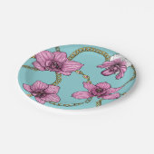 ランとチェーン、ピンクとブルー ペーパープレート (アングル)