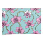 ランとチェーン、ピンクとブルー 枕カバー (正面右)