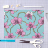 ランとチェーン、ピンクとブルー 薄葉紙 (クラフト)