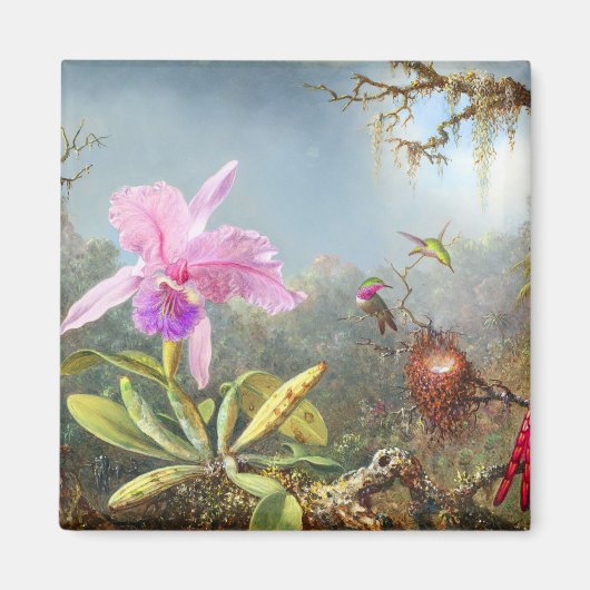 ランとハミングバード3羽 マグネット (正面)