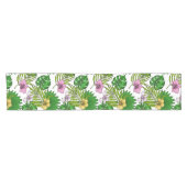 ランとパーム葉の、ピンク、黄色、緑とw ショートテーブルランナー (横)