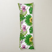 ランとパーム葉の、ピンク、黄色、緑とw ボディピロー (裏面 (縦))