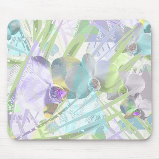 ランとパーム葉の，熱帯 マウスパッド (正面)