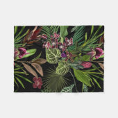 ランとプロテアの花とシームレスなパターン。 フリースブランケット (正面(横))