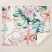 ランとランのある熱帯の継ぎ目葉のないパターン  シェルパブランケット (正面(横))