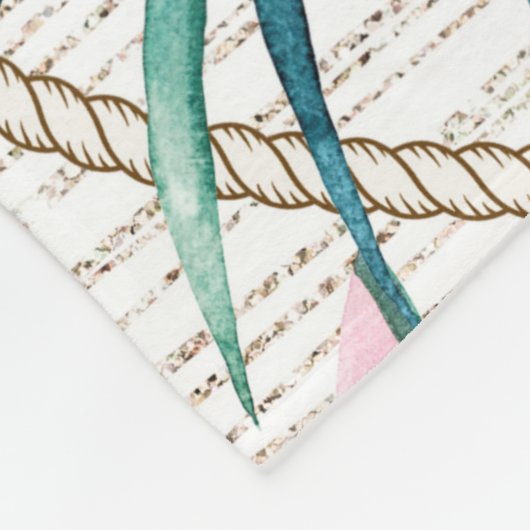 ランとランのある熱帯の継ぎ目葉のないパターン フリースブランケット (角)