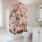 ランと水色の熱帯異国情緒パターン， gr シャワーカーテン (インサイチュ)