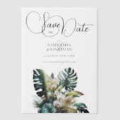 ランのジャングルの葉の熱帯林救の日 ベラム紙招待状 (正面)