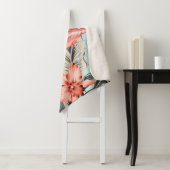 ランの花とリーアを持つ熱帯ピンクのフラミンゴ シェルパブランケット (インサイチュ)