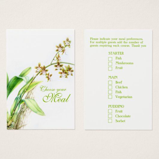 ランの花の緑のOncidium Leucochilum (正面&裏面)