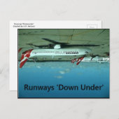 ランウェイズダウンアンダー葉書 – フラットアースミーム ポストカード (正面/裏面)