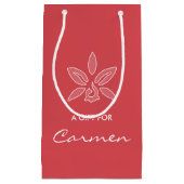 ランエレガントシンプルドの熱い赤い花の名前 スモールペーパーバッグ (正面)