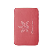 ランエレガントシンプルドの熱い赤い花の名前 バスマット (正面縦)