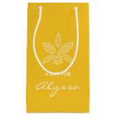 ランエレガントシンプルドの豊かな黄色の花と名前 スモールペーパーバッグ (正面)