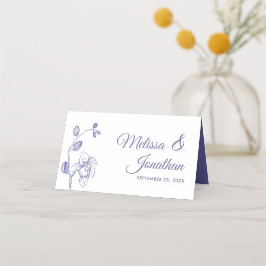 ランエレガントスシンプルロマン結婚ムのフローラプラ プレイスカード (正面)