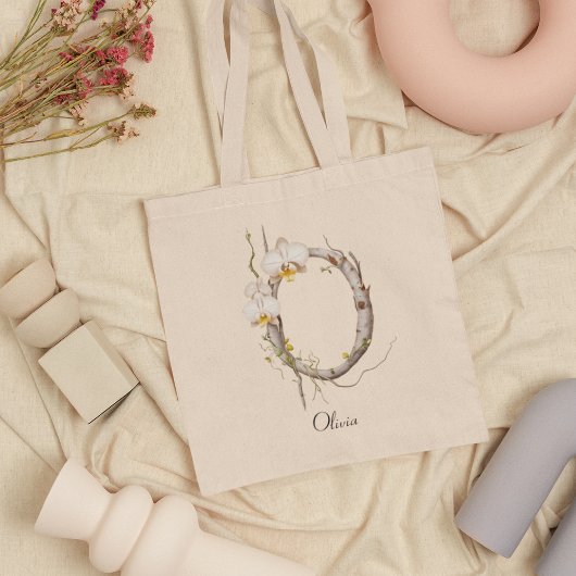 ランエレガントスフローラモノグラムO名前をカスタムする トートバッグ