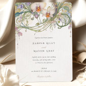 ランエレガントス結婚デリケートなパステル花模様 招待状