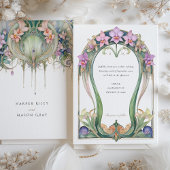 ランエレガントス結婚デリケートなパステル花模様 招待状