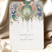 ランエレガントス結婚デリケートなパステル花模様 招待状