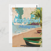 ランカウイマレーシアヴィンテージバケーションポスター ポストカード (正面/裏面)