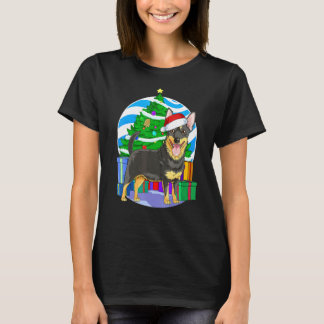 ランカシエラドッグサンタクリスマスツリーデコール Tシャツ