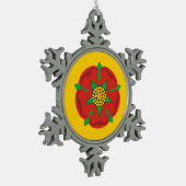 ランカシャー州旗のシンボル統一された王国ブリタ スノーフレークピューターオーナメント (左)