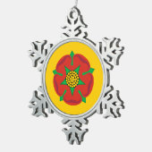 ランカシャー州旗のシンボル統一された王国ブリタ スノーフレークピューターオーナメント (右)