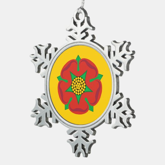 ランカシャー州旗のシンボル統一された王国ブリタ スノーフレークピューターオーナメント (右)